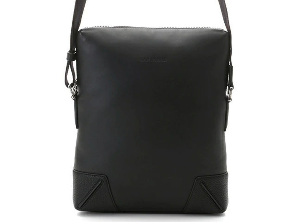 Christian Dior Homme Shoulder Bag Calfskin Black